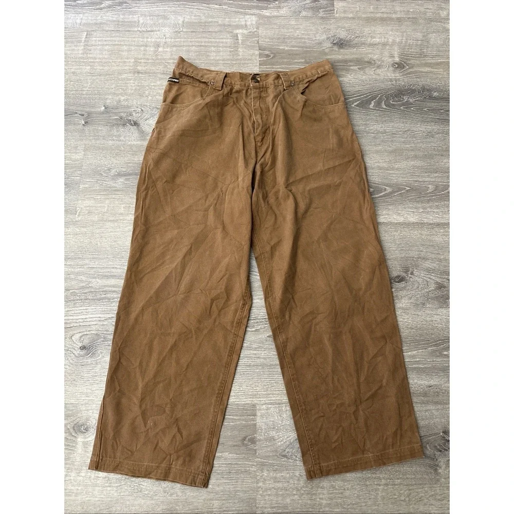 Vintage Southpole Baggy Carpenter Wide Leg Pants 38x29 Brown Grunge Y2K